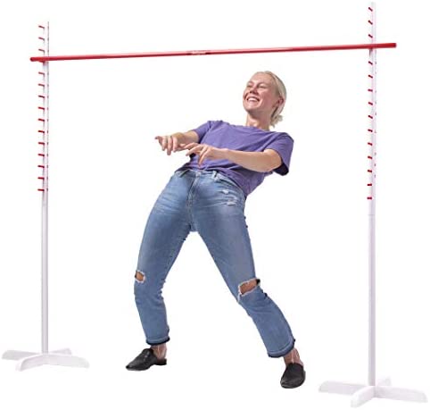 GoSports Get Low Limbo Premium Wooden Limbo Game, Sets up in Seconds - Fun for Kids & Adults, White, Red
