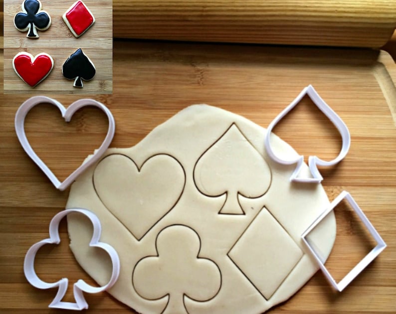 Set of 4 Card Suits Cookie Cutters/Multi Size