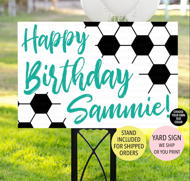 Soccer Happy Birthday Sign, Soccer Yard Sign, Soccer Birthday Decoration, Soccer Sign, Futbol Birthday Sign, Soccer Lawn Sign