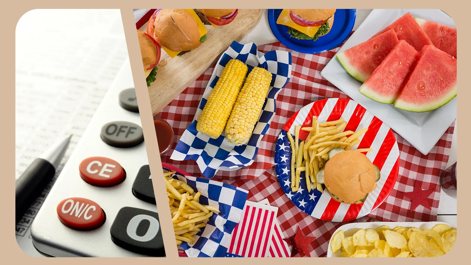 4th of July party budget worksheet with visual expense tracker
