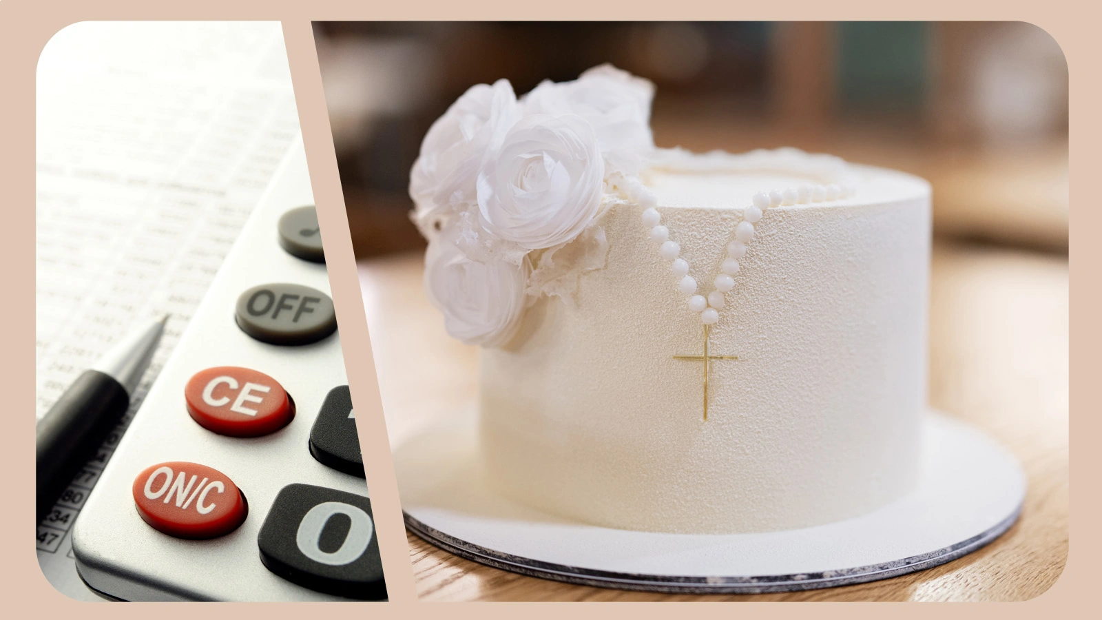 First communion party budget worksheet with visual expense tracker