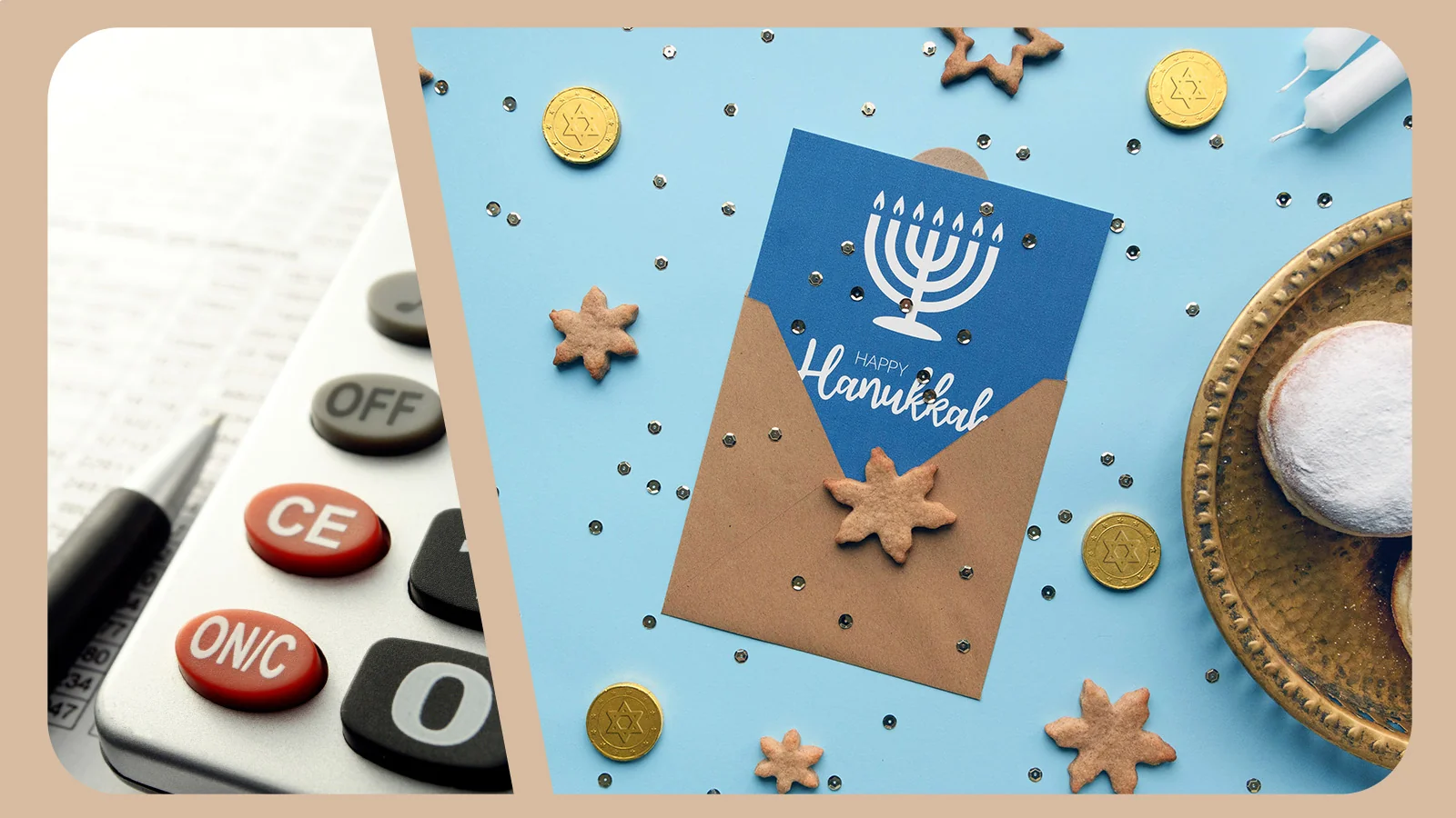 Hanukkah party budget worksheet with visual expense tracker