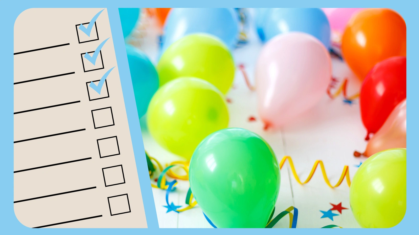 Kids birthday party planning checklist with custom timeline and detailed tasks