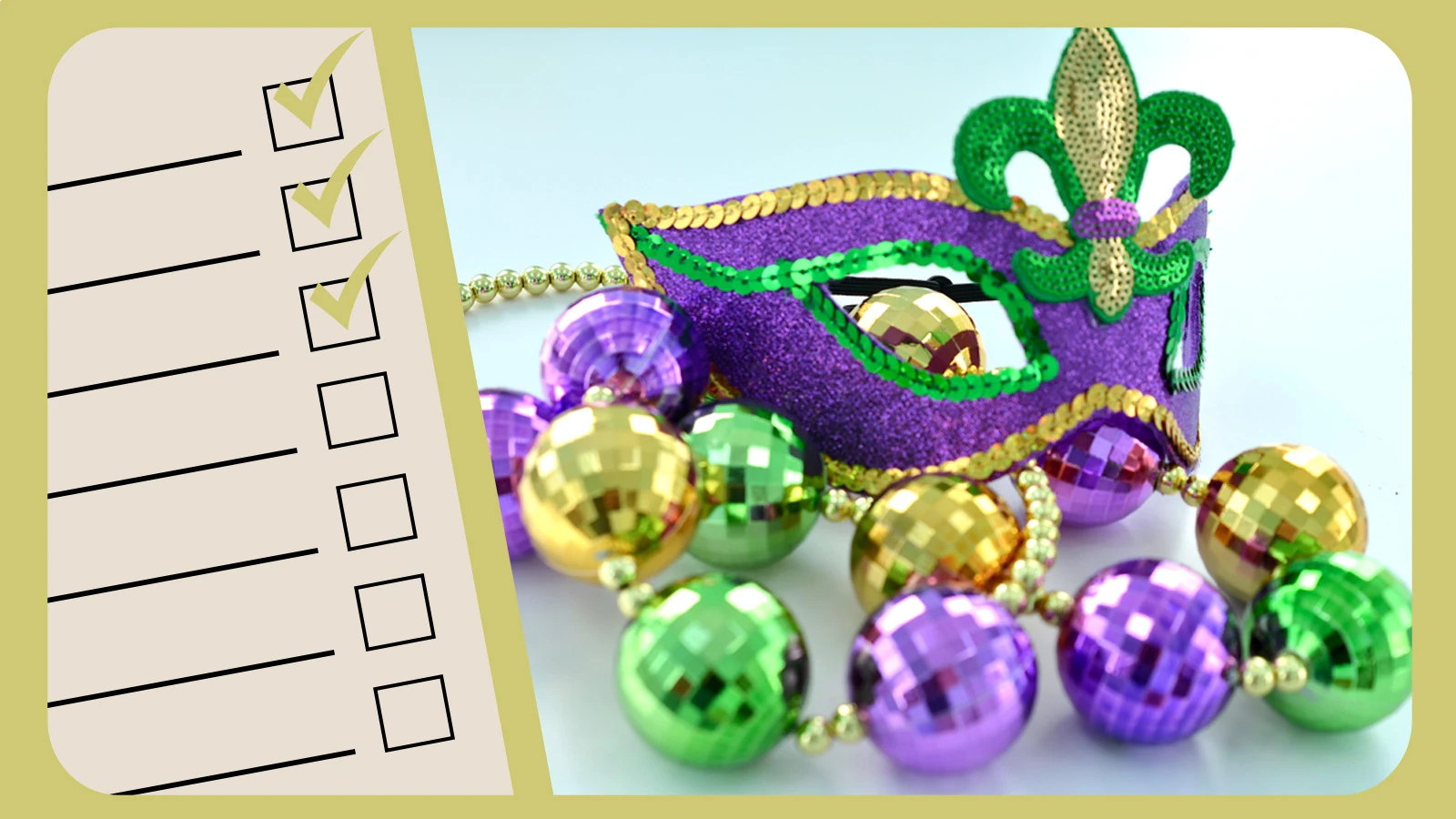 Mardi gras party planning checklist with custom timeline and detailed tasks