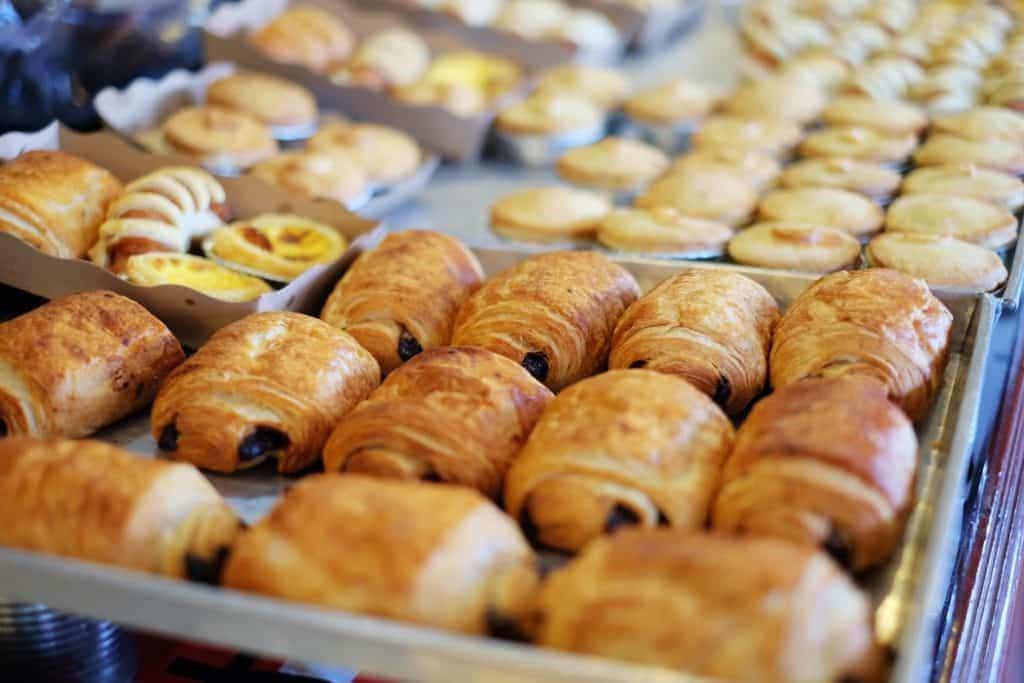 A surface of pastries