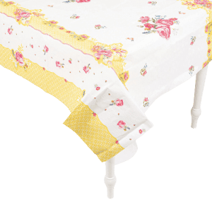 A tablecloth with roses