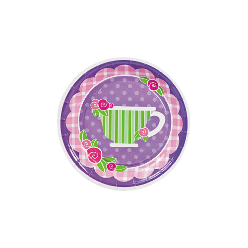 A plate designed with a teacup