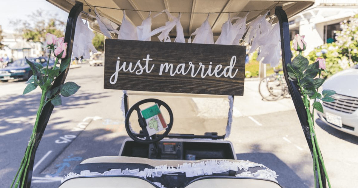 wedding golf cart