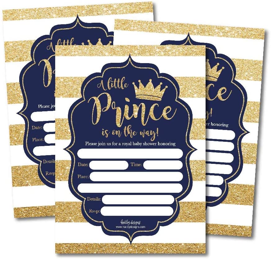 Royal Prince Baby Shower Invitations