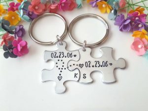 Best Gifts for Couples $15-$25: Puzzle Piece Keychain