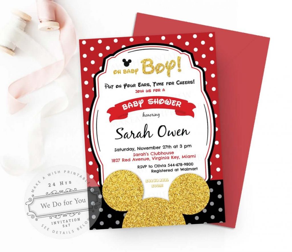 Mickey Mouse Baby Shower Invitations