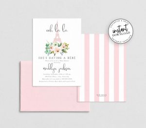 Paris Baby Shower invitations 