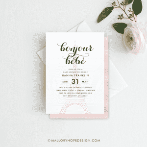 Paris Baby Shower invitations 