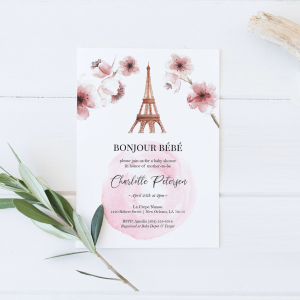 Paris Baby Shower invitations 