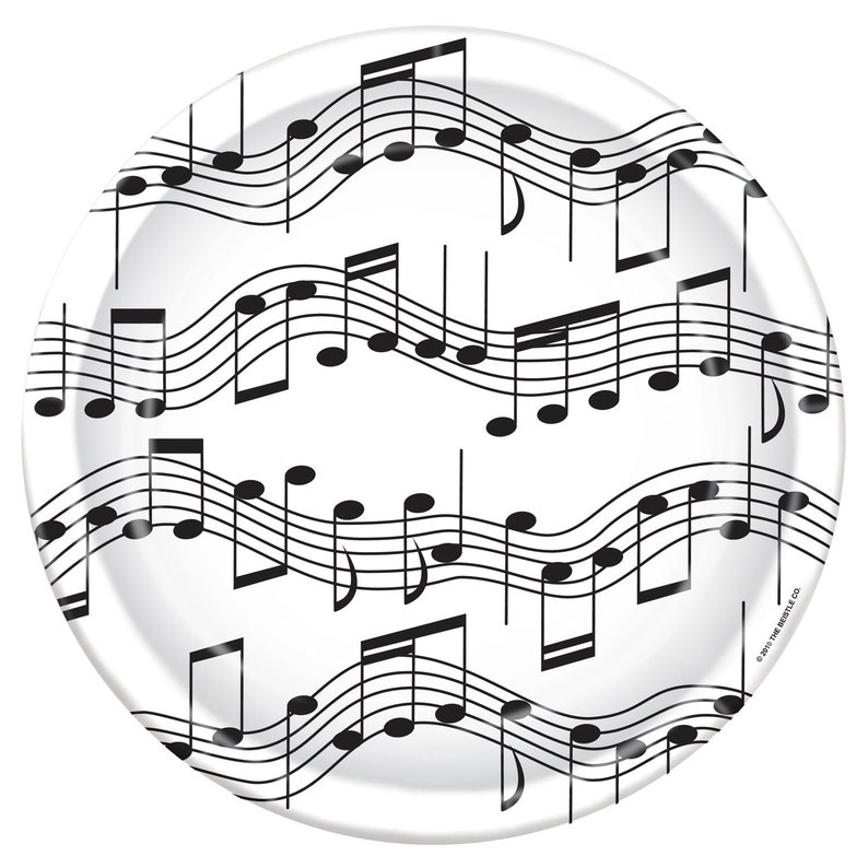 Music notes on a plate