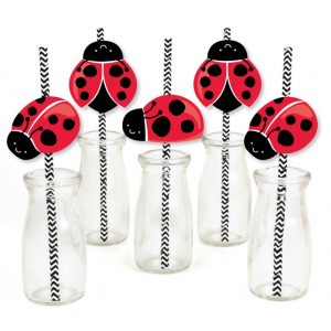 Ladybug straws 