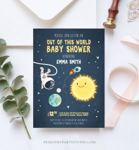 Out of this world invitation for baby shower. 