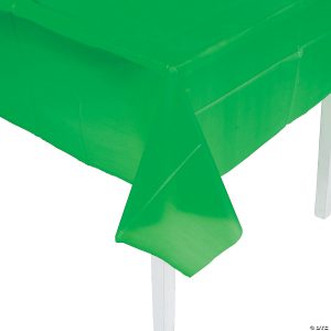 green plastic tablecloth