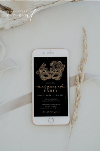 digital masquerade invitation