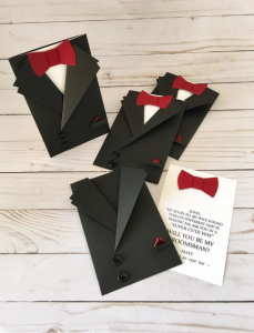 tuxedo shaped cards
